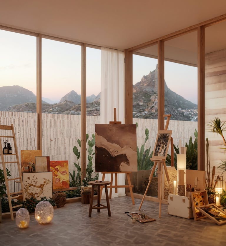 Sustainable residential creative space with landscape views