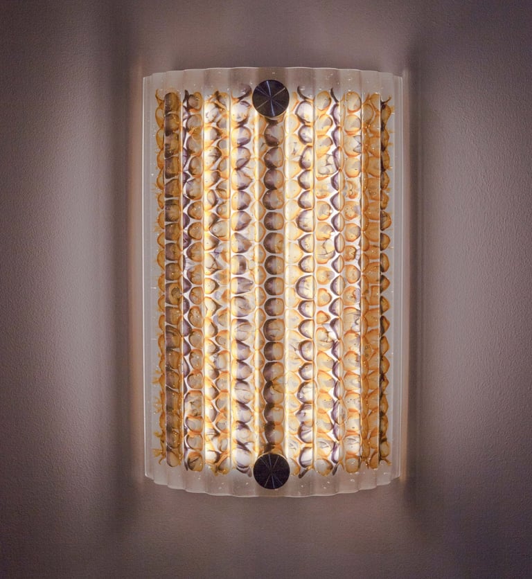 Bubbles Rising - Curved and ridged wall light