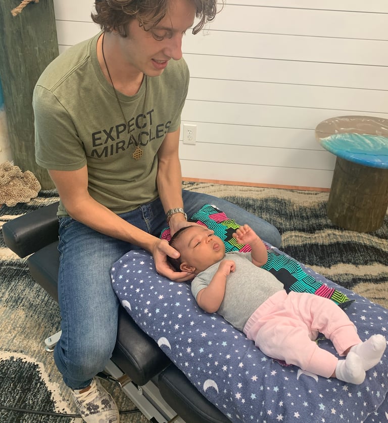 Baby gets adjusted for constipation and gas in Franklin TN