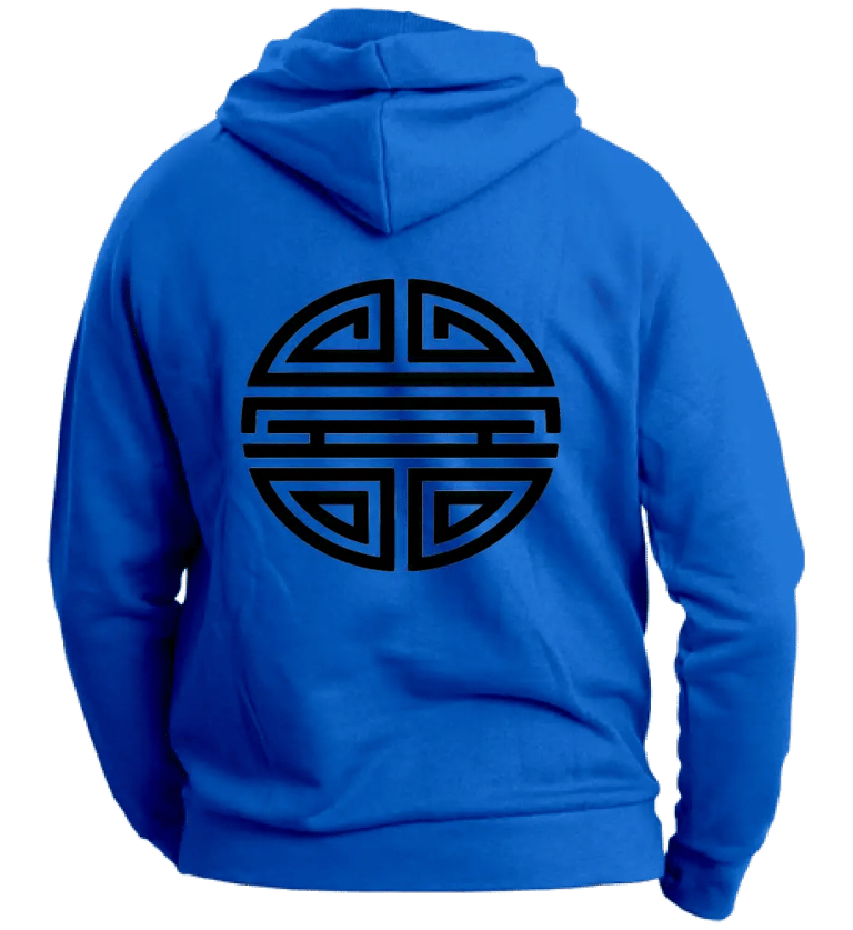 felpa con cappuccio unisex back simbolo lunga vita