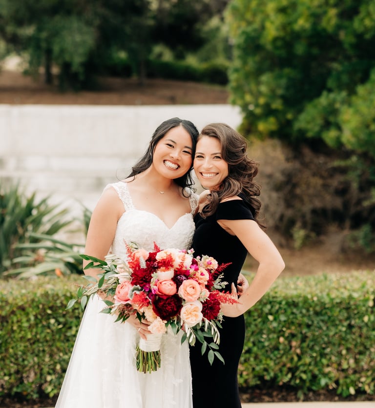 romantic half up half down, orange county california wedding, maid of honor hairstyle, modesto