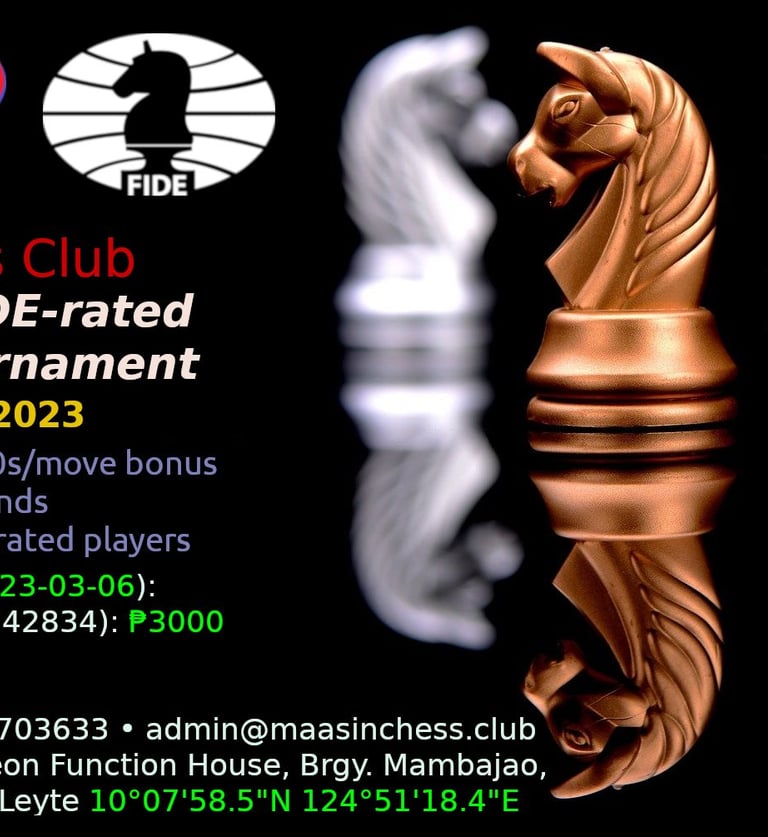 Maasin Chess Club April FIDE Rated Standard Tournament Philippines Chess 2023