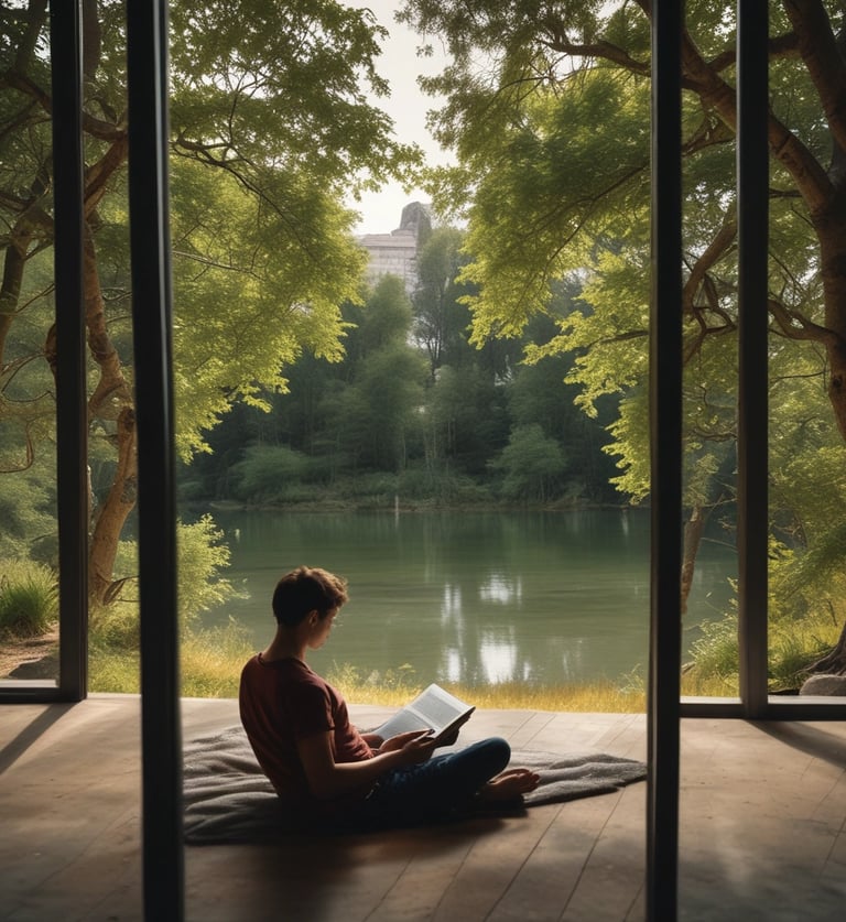 A warm, inviting scene of a person reading the diabetes care e-book on a tablet at a cozy home setting.