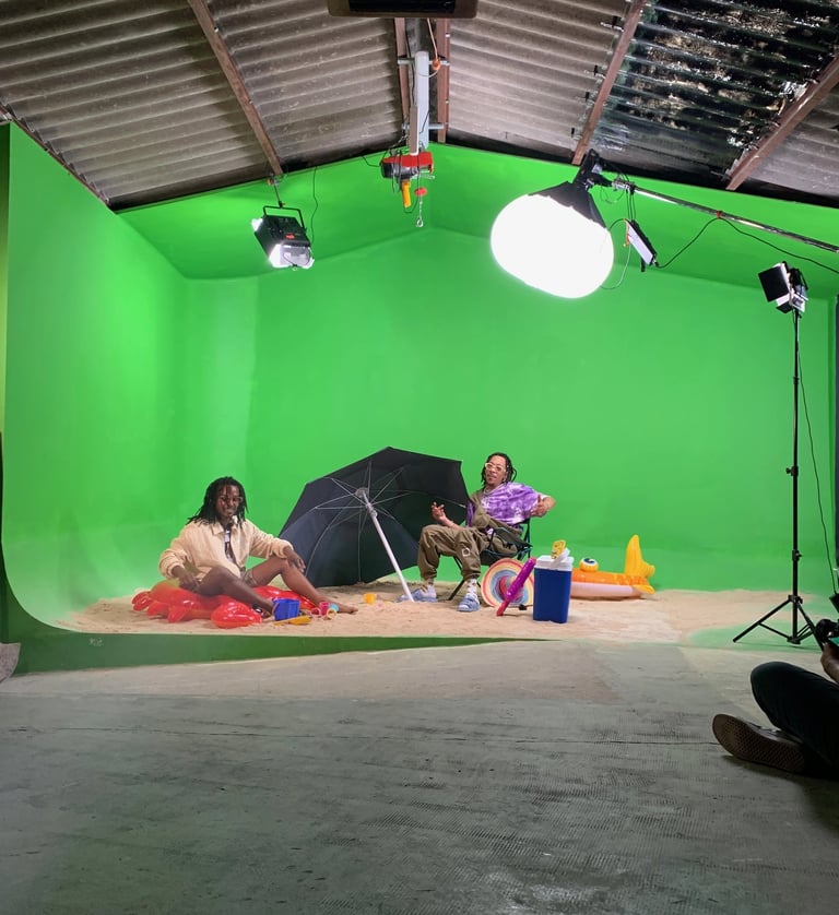 clip en studio sur fond vert