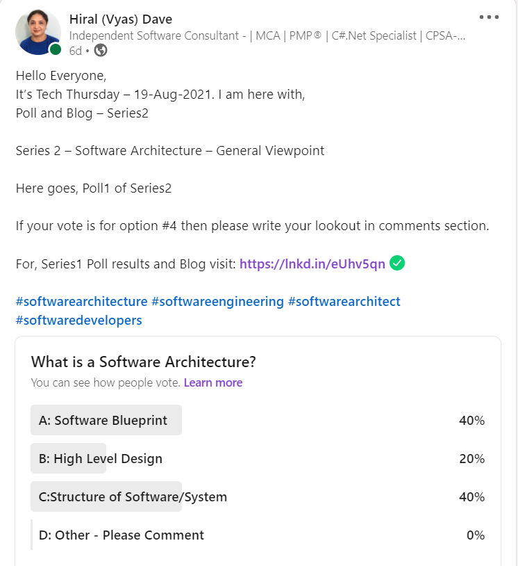  hiralvyasdave.com - Poll1 Result, part of Poll and Blog-Series2