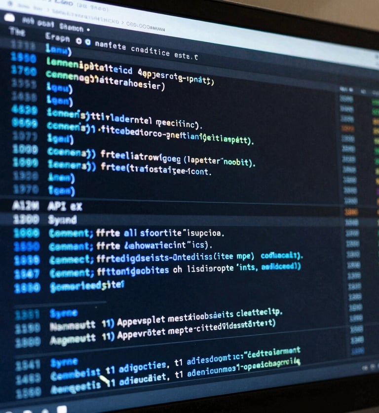 High-contrast screenshot of a clean, custom-built system dashboard displaying real-time data flow logs and API sync metrics, cool blue terminal text, dark background, sharp focus.