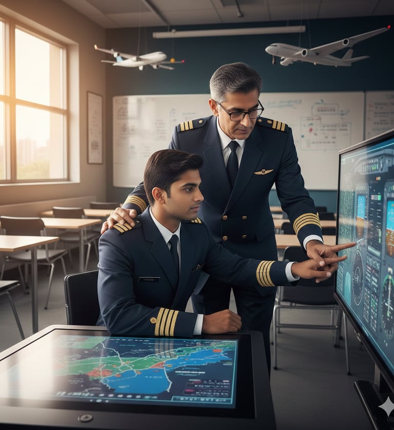 senior pilot coaching junior pilot