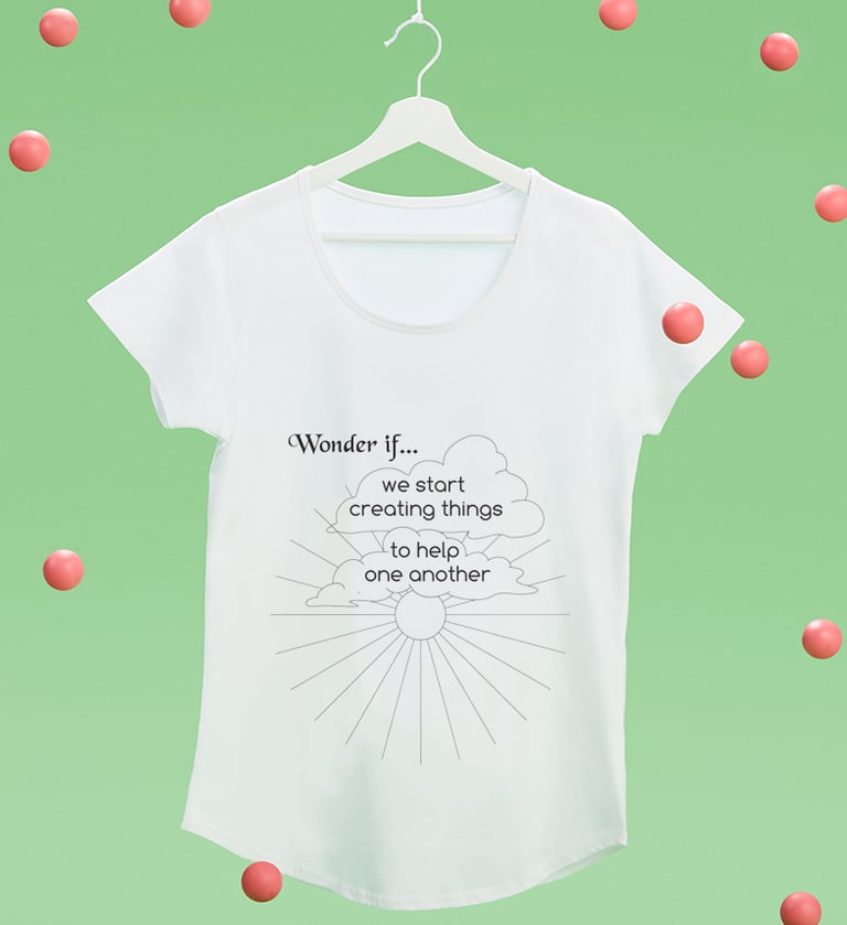 a t - shirt with a quote on it