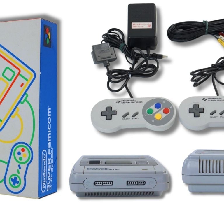  Console Super Famicom versão Japonês de 1990 com a caixa + manual