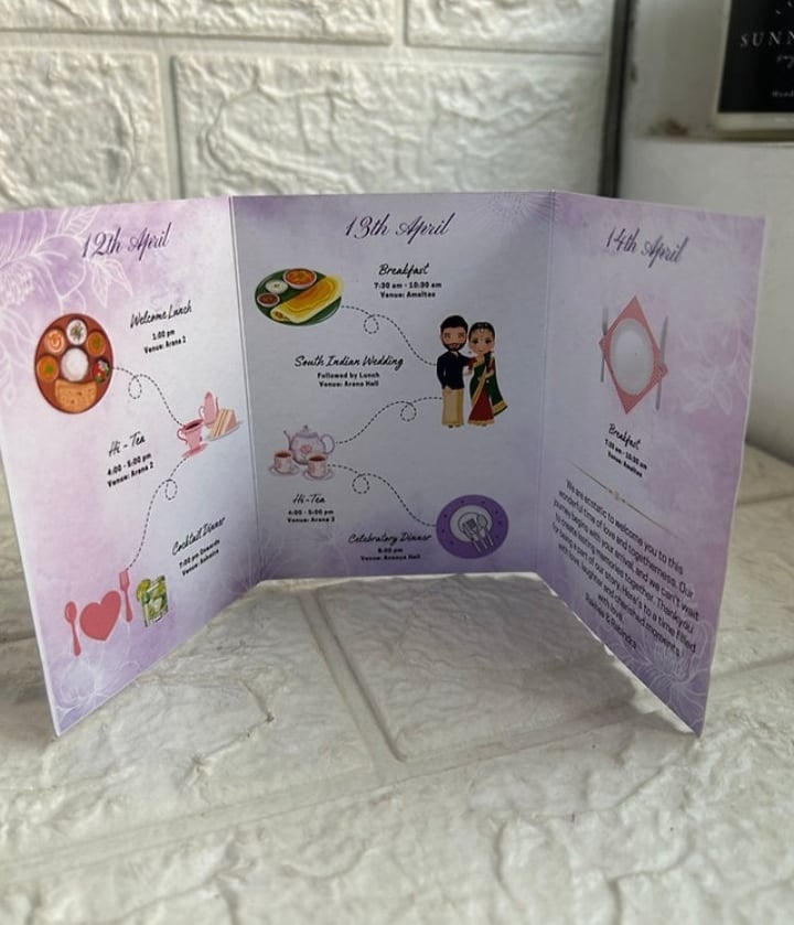 Twofold Itinerary card by Geet Events