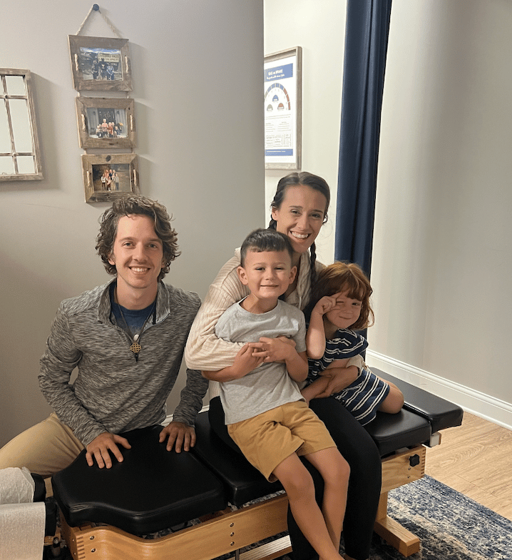 Family receiving chiropractic care together at Three Nails Chiropractic in Franklin TN