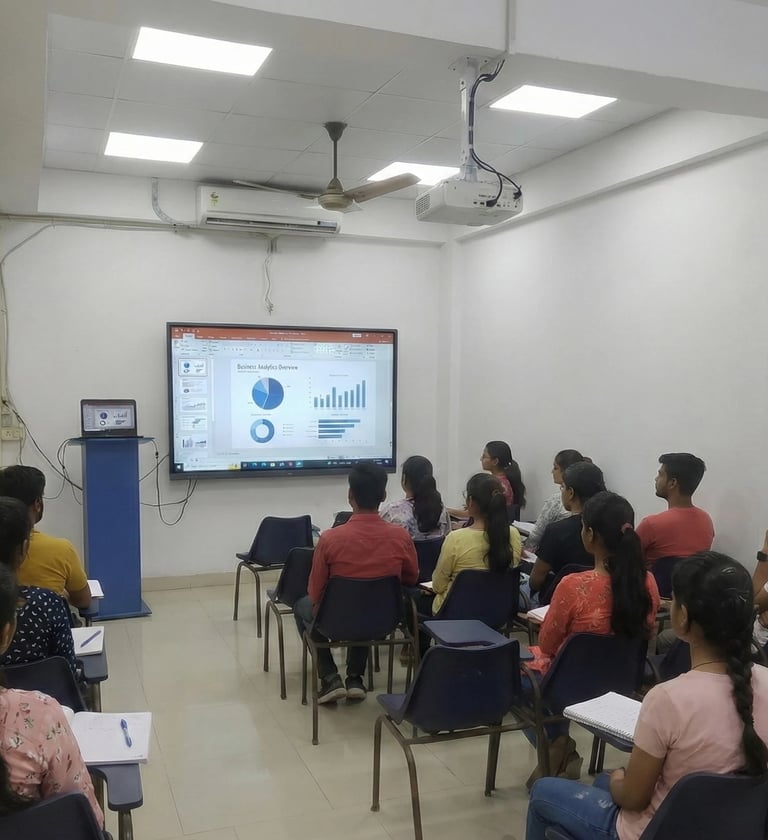 Pixel master classes classroom , students learning how to crack banking job