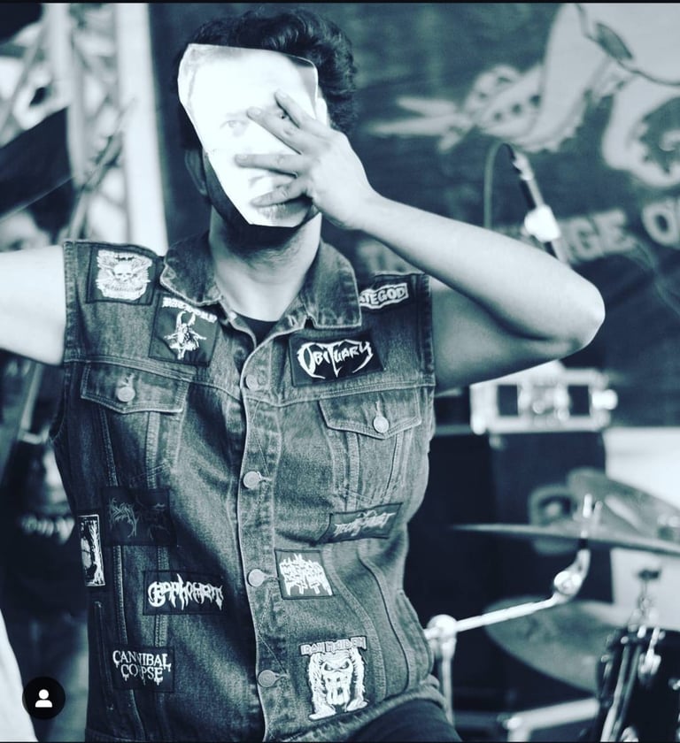 Satyajit Gargori, vocalist of Pune based metal band - Dead Exaltation performing in 2016.