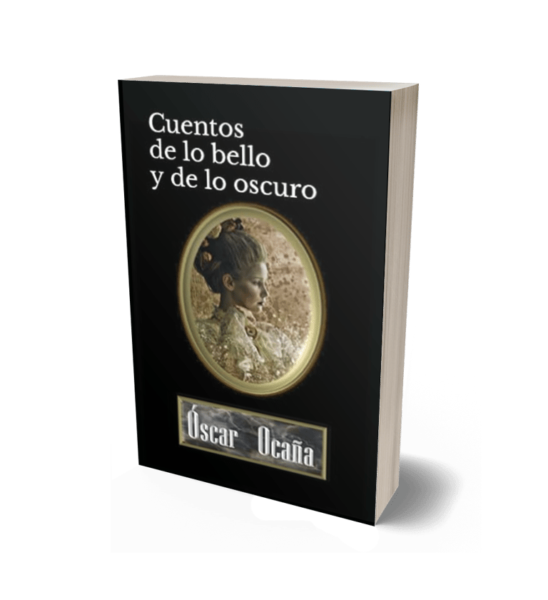 Portada en 3d del libro de relatos góticos 'Cuentos de lo bello y de lo oscuro' de Óscar Ocaña Parrón
