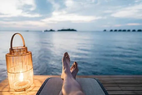 relaxing at the beach