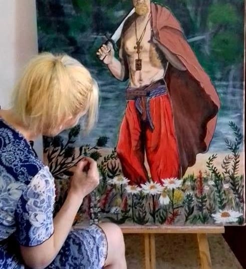 dada daliborka kis juzbasa Cosack acril en lienzo