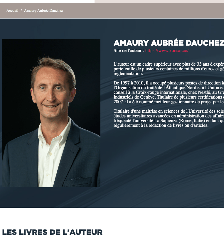 the screenshot of Aubree Dauchez's The Book Edition's author page