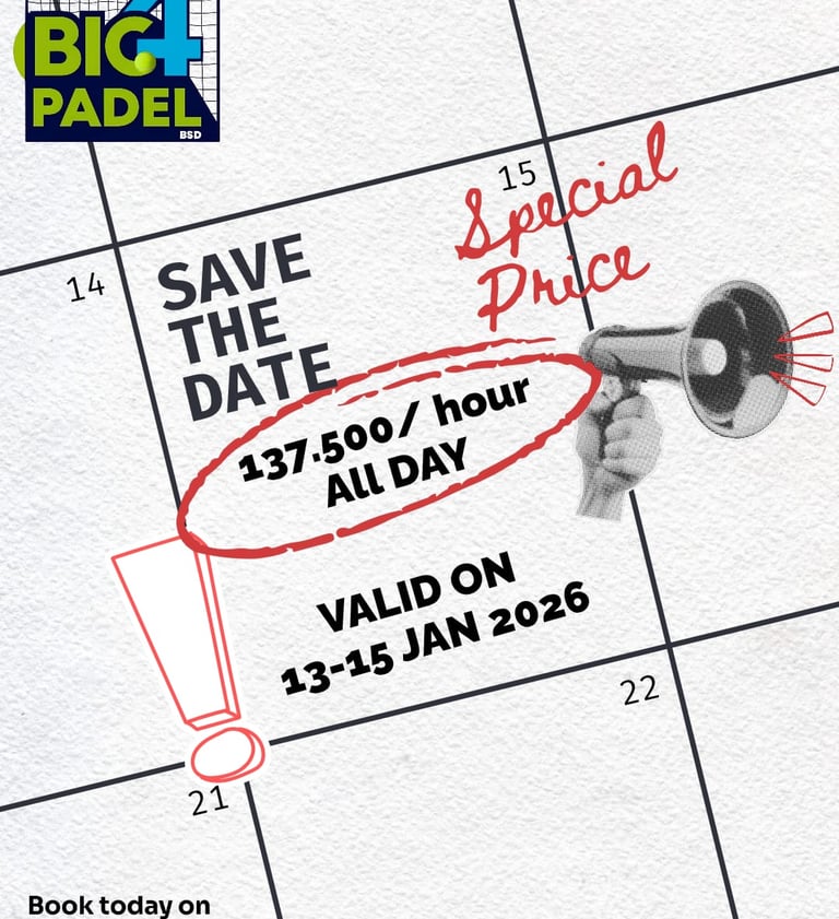 special price promotion big 4 padel bsd