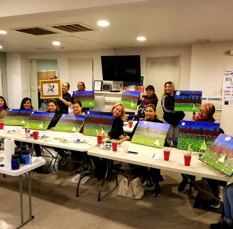 taller pintura grupal mujeres empresarias
