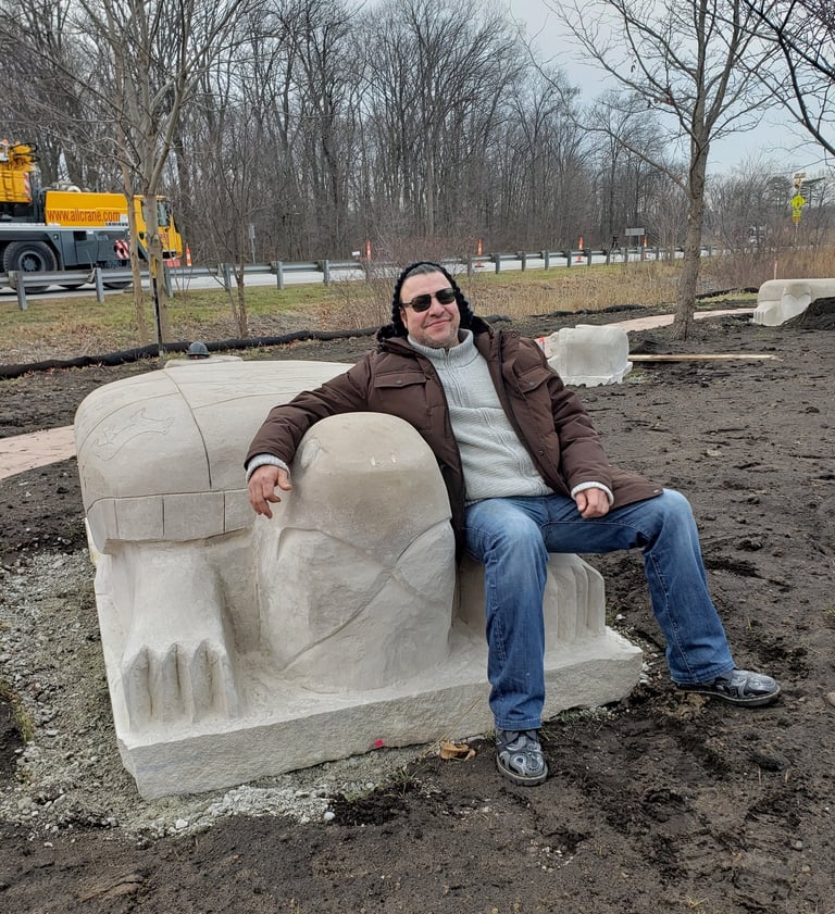 Frank con Tortuga Monumental Potowatomy