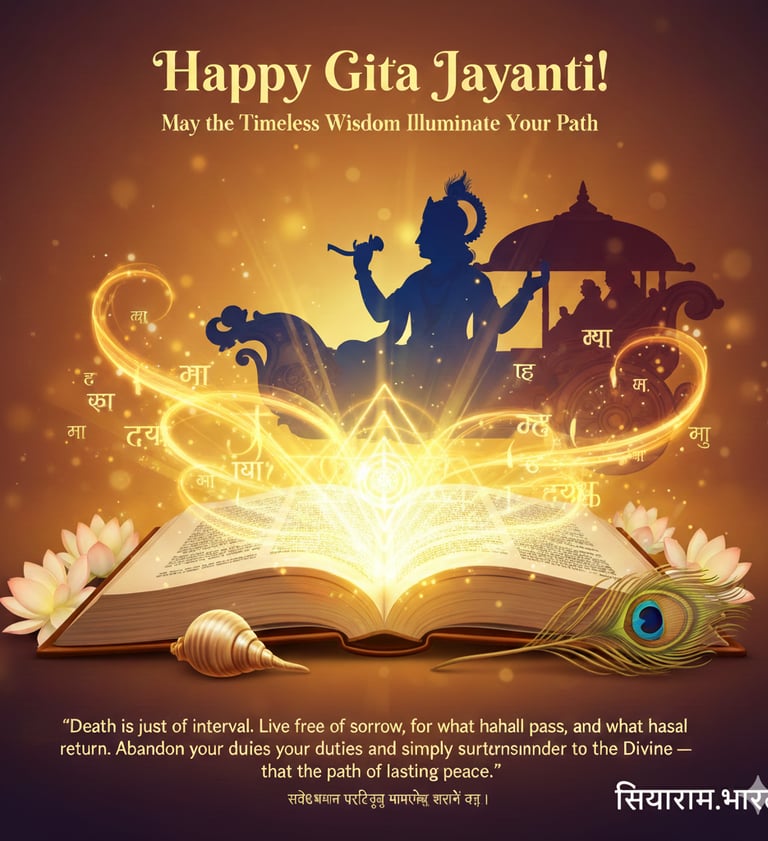 Gita Jayanti: Illumination of Wisdom सियाराम.भारत सर्वधर्मान् परित्यज्य मामेकं शरणं व्रज। 