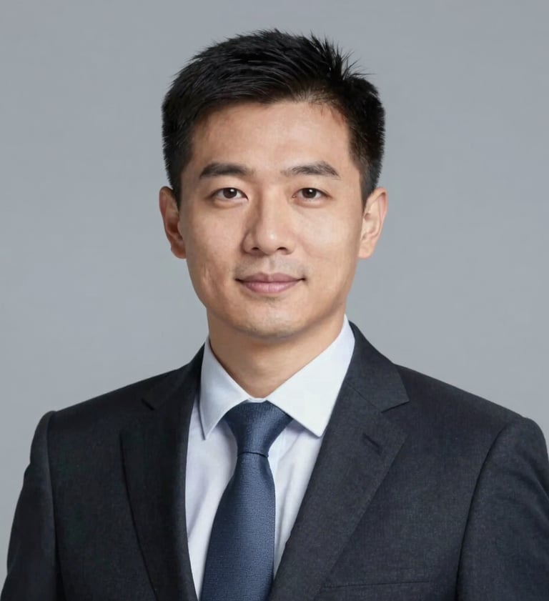 A sharp, professional corporate headshot of an executive against a neutral #A39E97 background, soft focus, high contrast, communicating value and presence.