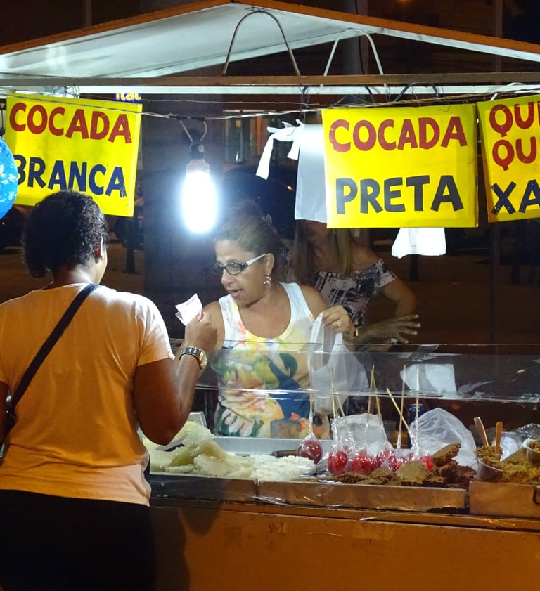 Street Food outside Feira De Sao Cristovao -