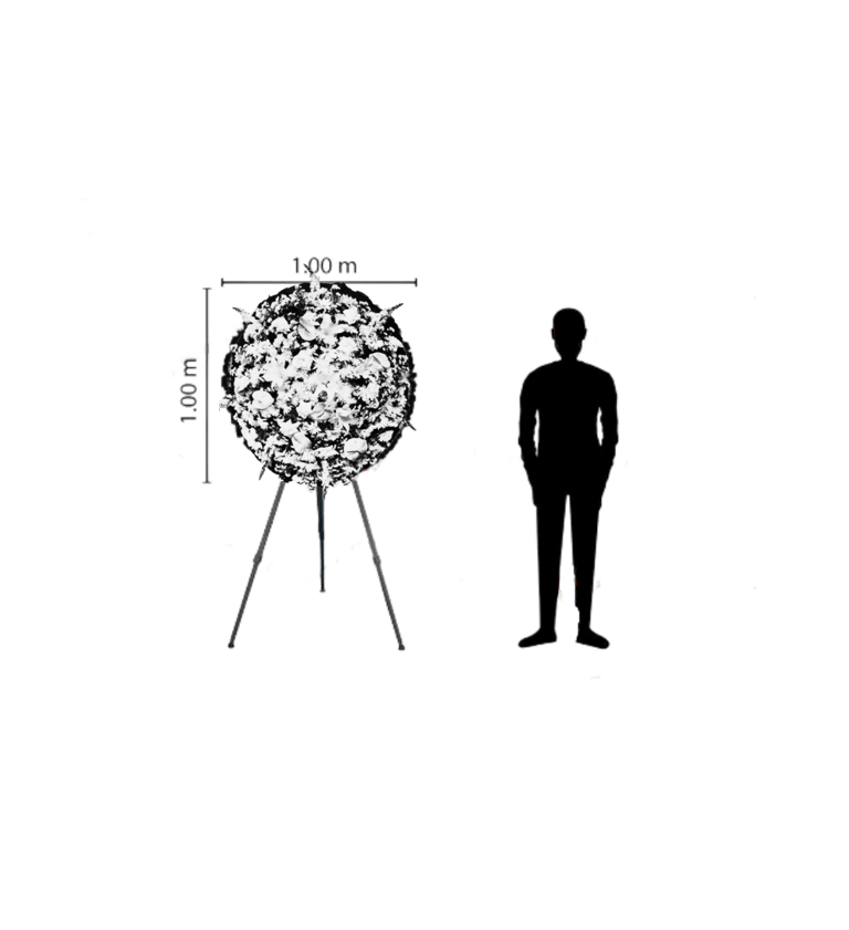 imagem mostra as especificaç~oes da coroa de flores da consolare 