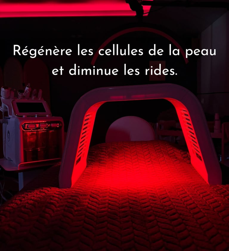 une machine avec une lumière rouge permettant de faire de la luminothérapie