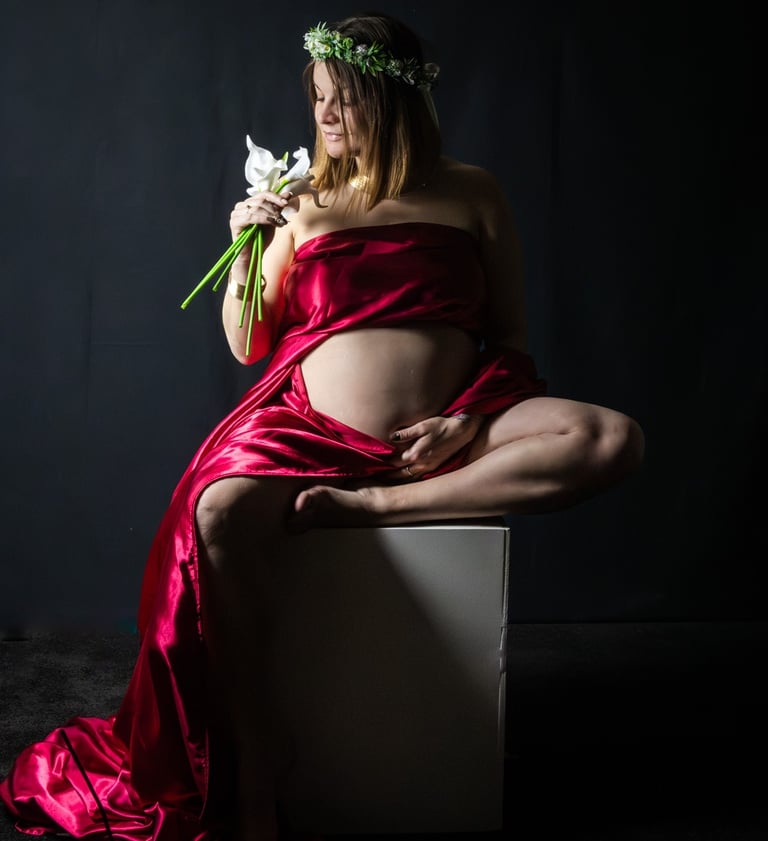 shooting grossesse en studio près de Laon