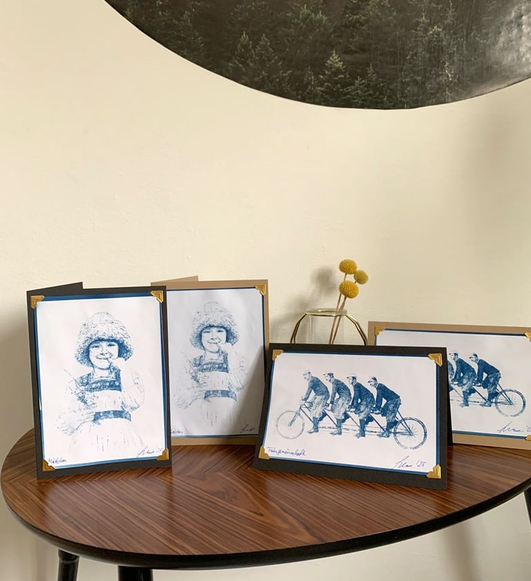Kunstdrucke als Grusskarten