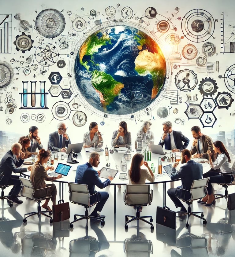 scientists, business people, policy makers collaborating