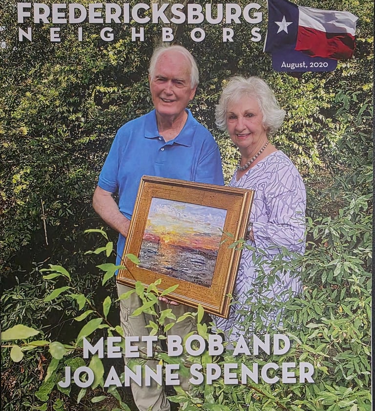 Bob & Jo Anne Spencer Fredericksburg Neighbors cover featuring from their gallery art collections