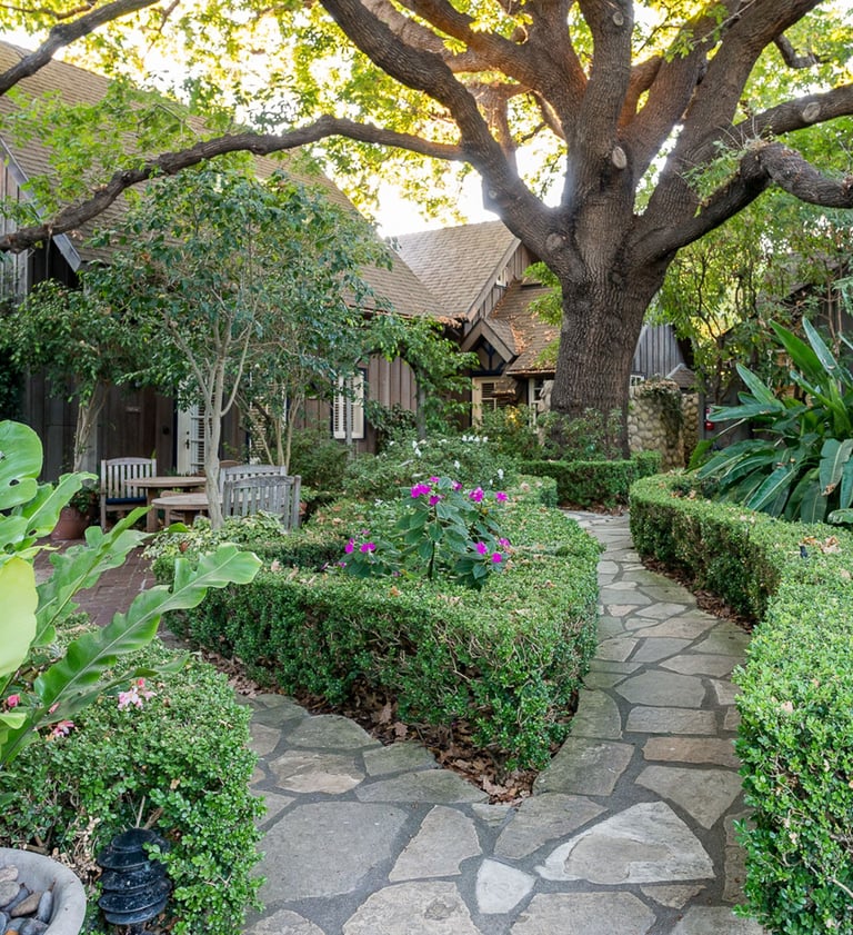 Simpson House Inn exterior with pathways and gardens