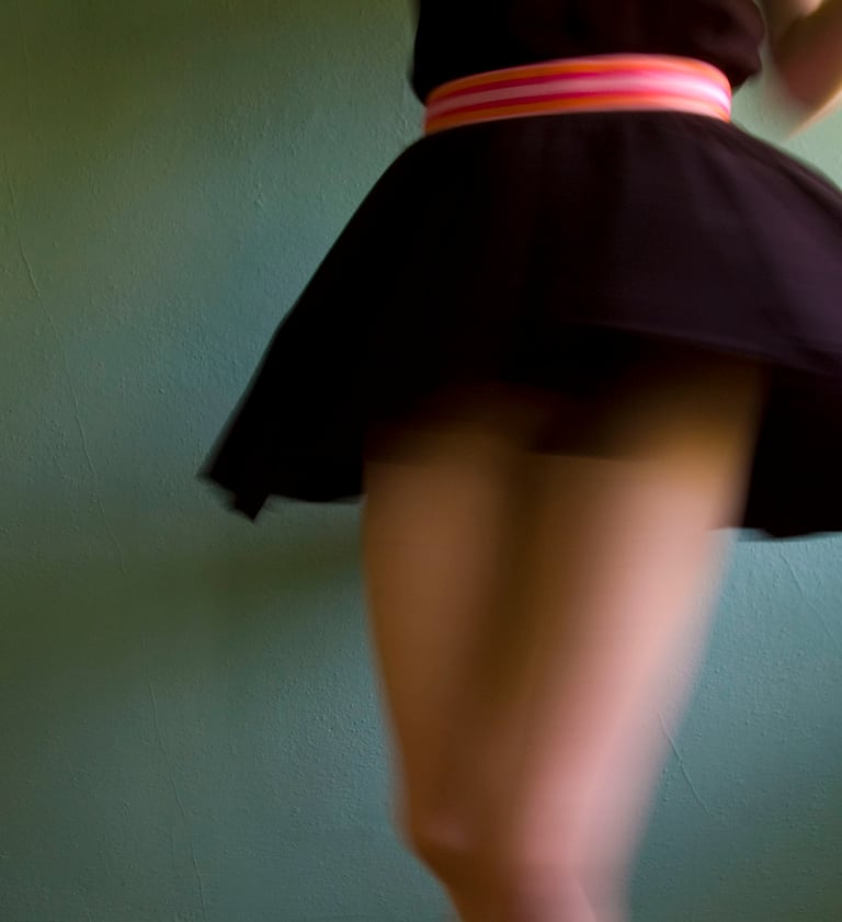 A girl spinning with endometriosis