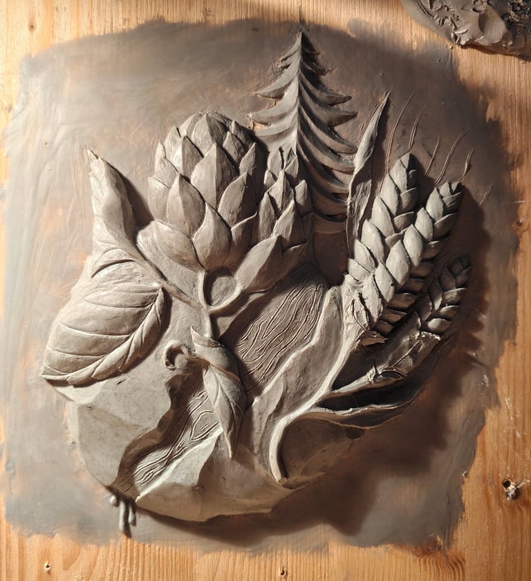 Sculpture logo brasserie quat 'sous