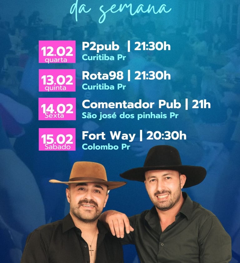 Agenda de show sertaneja curitiba