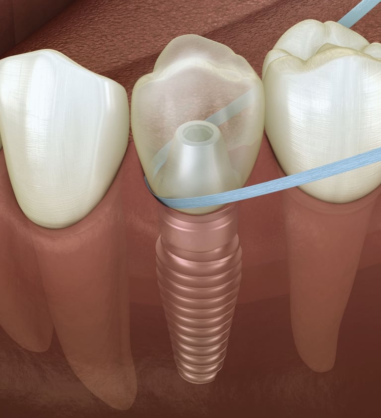dantų implantų priežiūra
