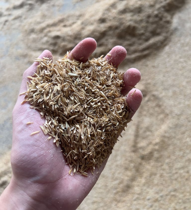 Raw rice husk product for industrial and biomass applications