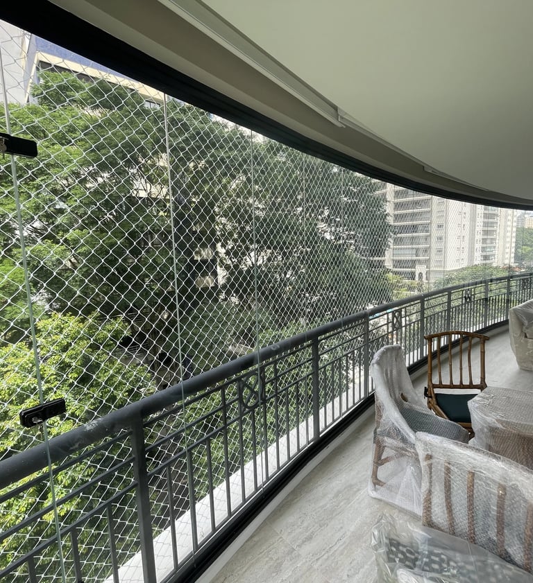 Rede de proteção para sacada em apartamento no Brooklin SP