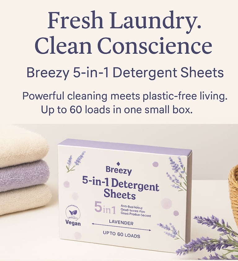 Breezy 5-in 1 Detergent Sheets up to 60 loads