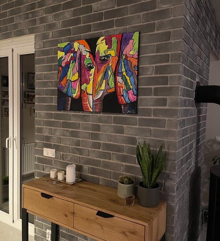 słoń, obraz, obraz akrylowy, obraz na sprzedaż, abstrakcja, popart