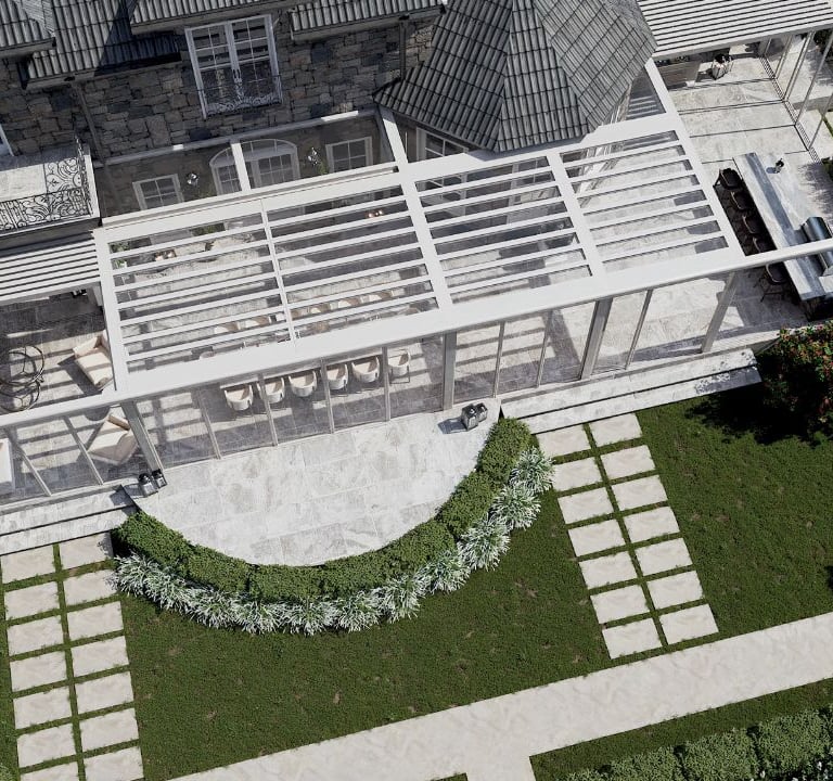 louvered aluminum pergola