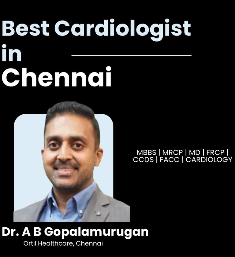 Flyer showing Dr. A B Gopalamurugan as Best Cardiologist in Chennai.