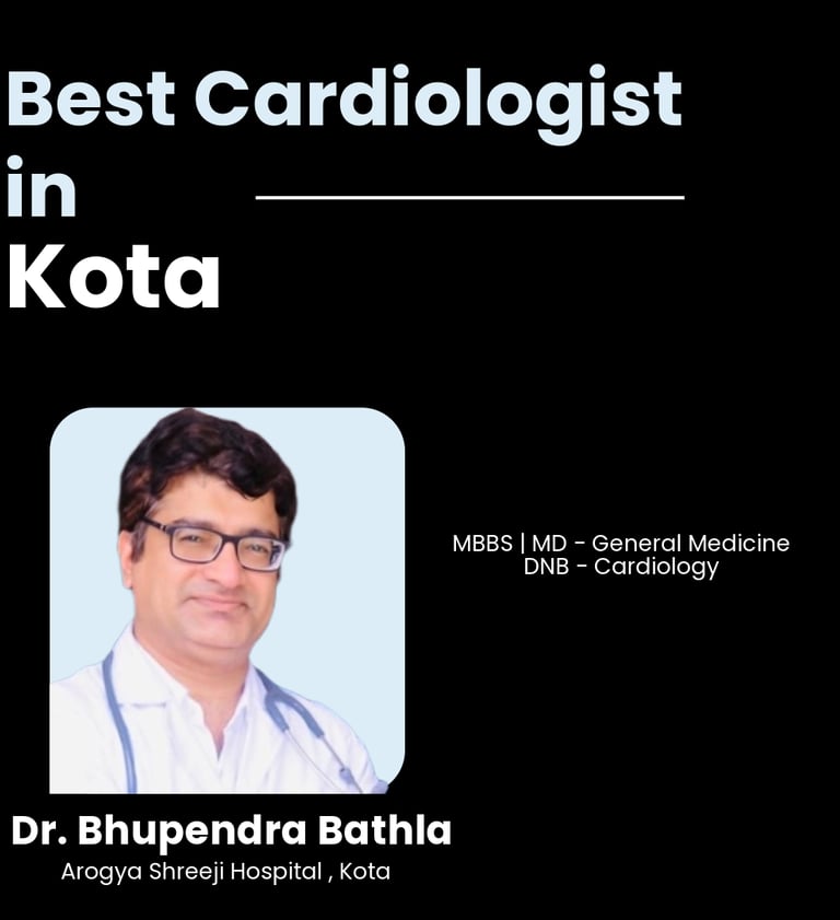 Flyer showing Dr. Bhupendra Bathla as Best Cardiologist in Kota.