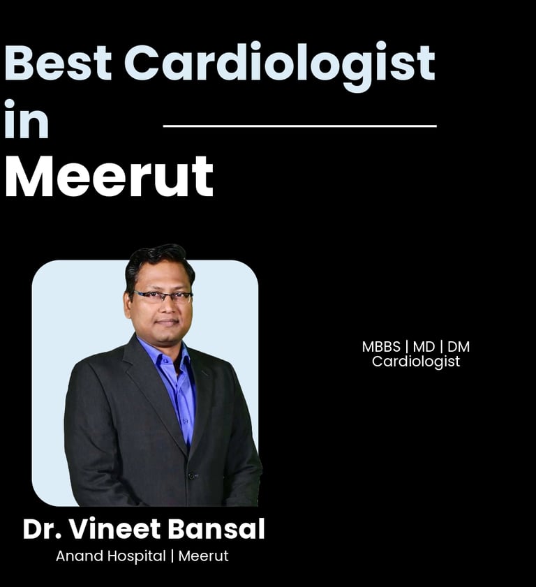 Flyer showing Dr. Vineet Bansal as Best Cardiologist in Meerut.