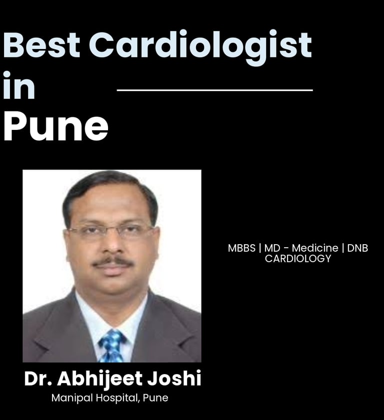 Flyer showing Dr. Abhijeet Joshi as Best Cardiologist in Pune.