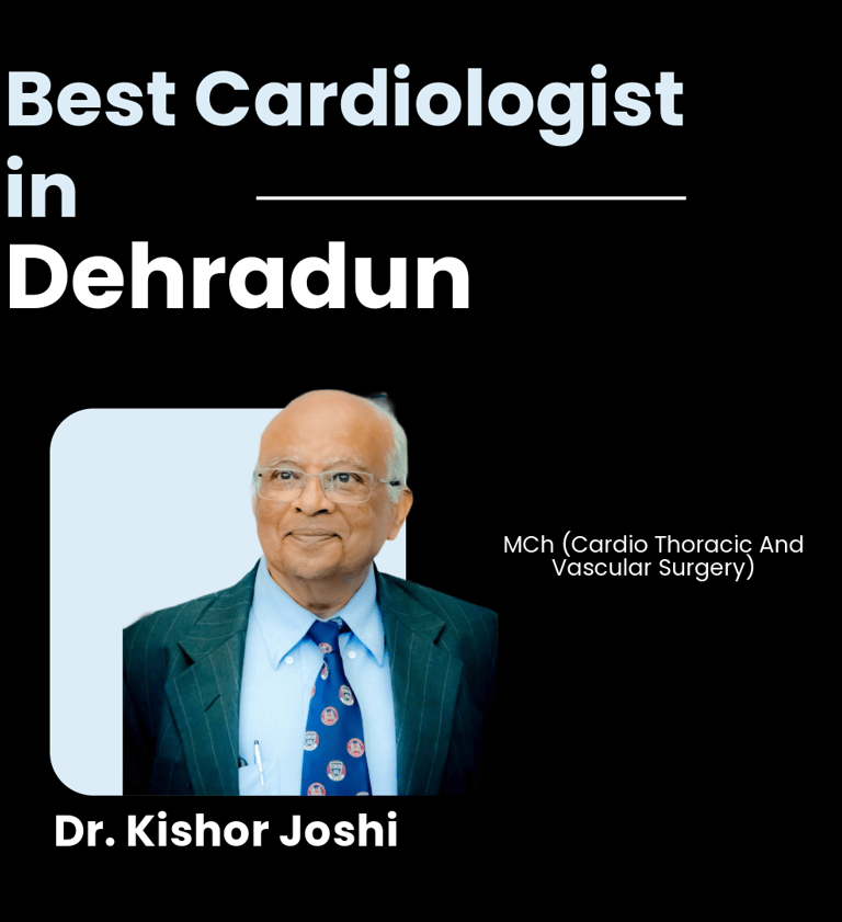 Flyer showing Dr. Kishor Joshi as Best Cardiologist in Dehradun