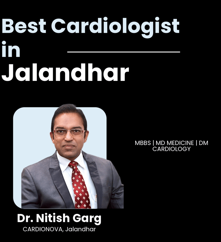 Flyer showing Dr. Nitish Garg as Best Cardiologist in Jalandhar.