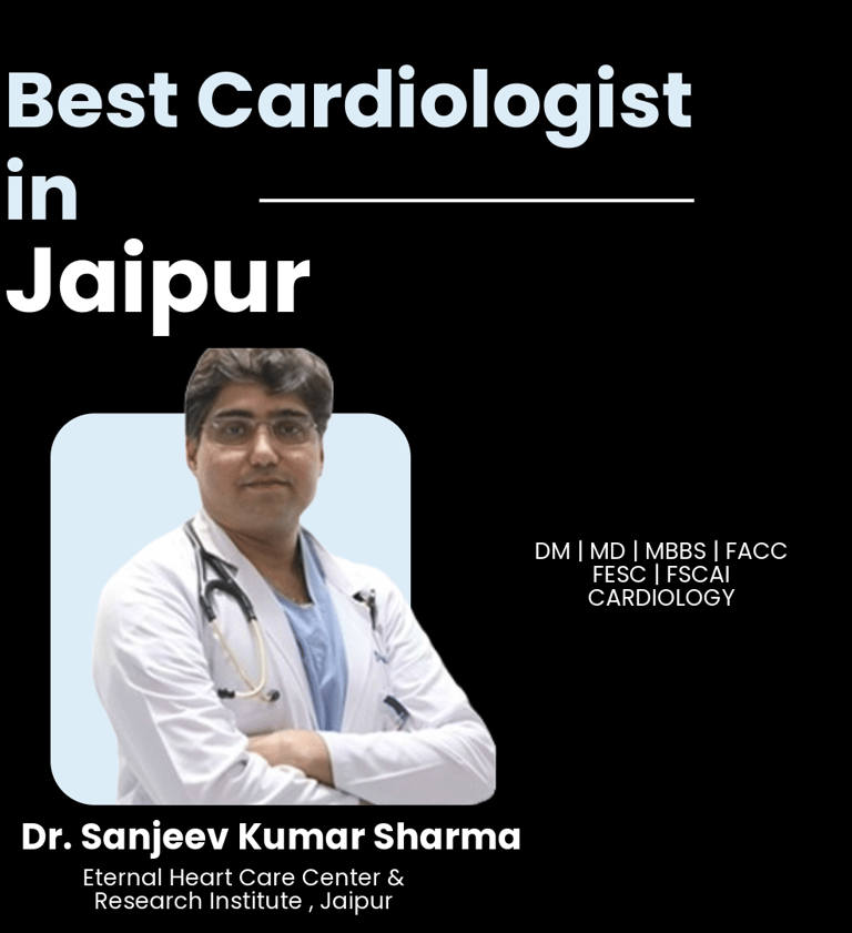 Flyer showing Dr. Sanjeev Kumar Sharma as Best Cardiologist in Jaipur.